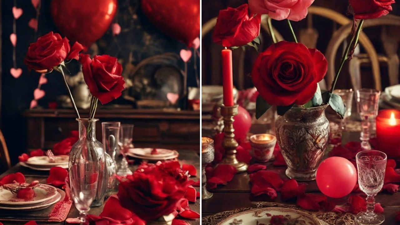 Vintage Valentine's Day Table