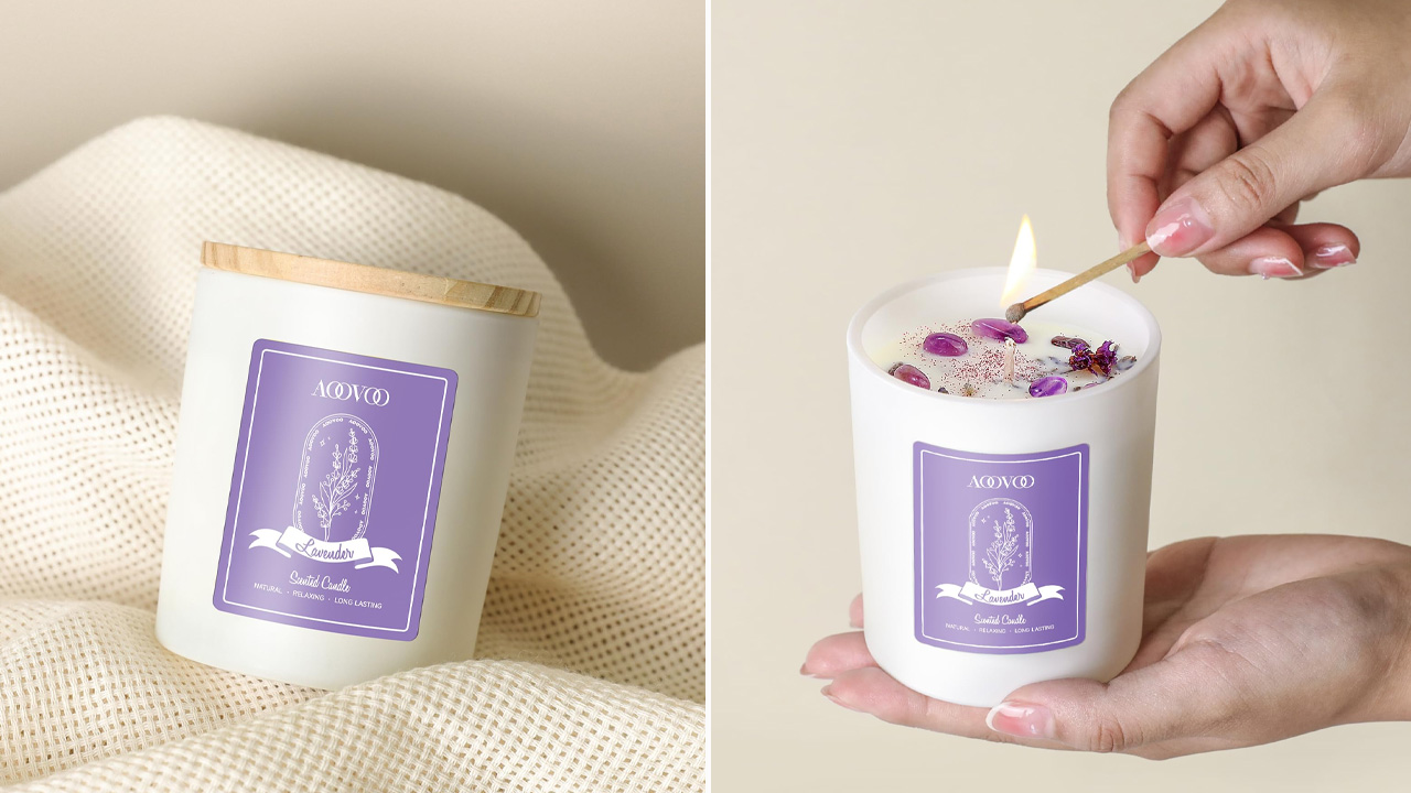 AOOVOO Lavender Scented Candle