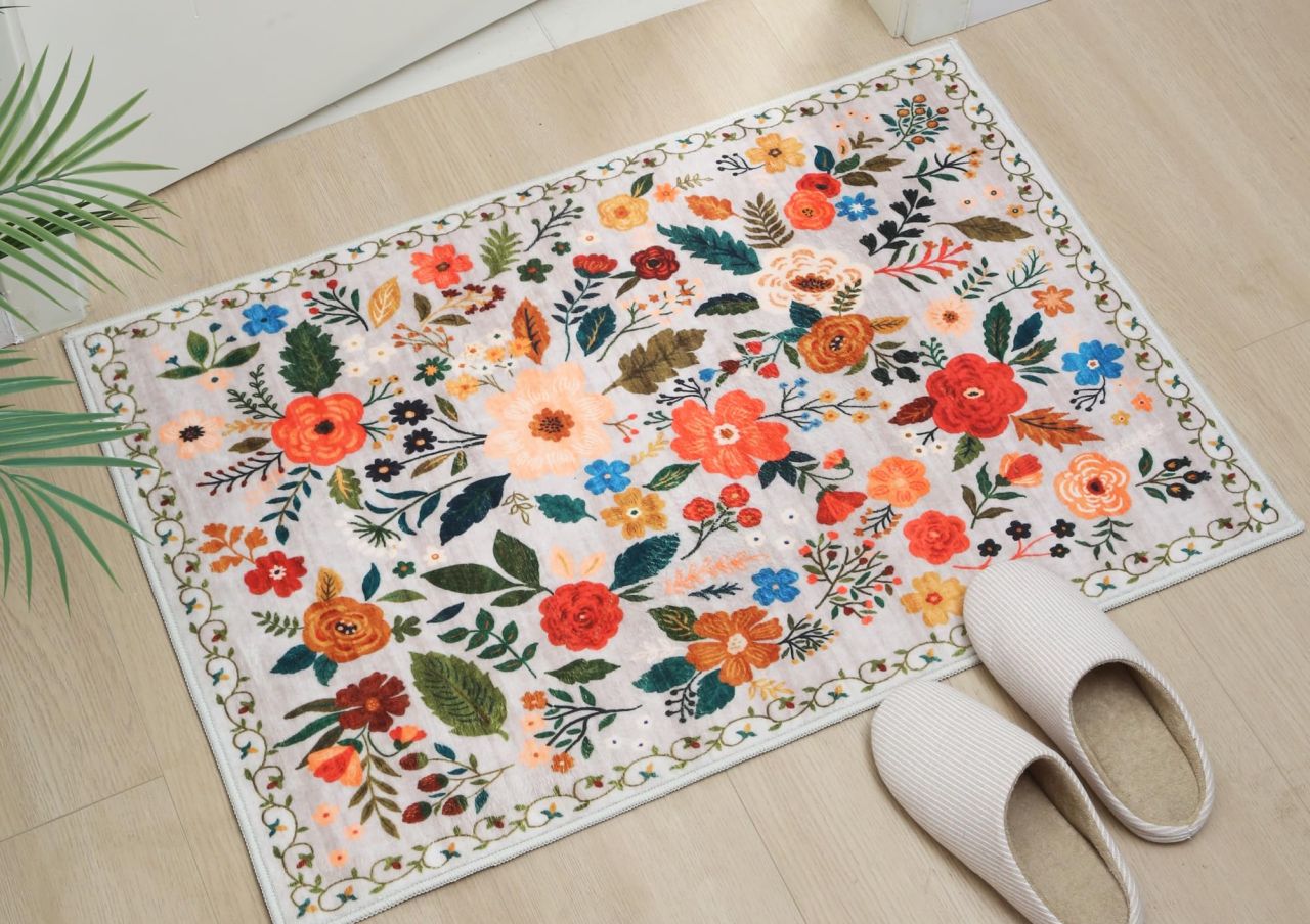 Boho Floral Small Area Rug