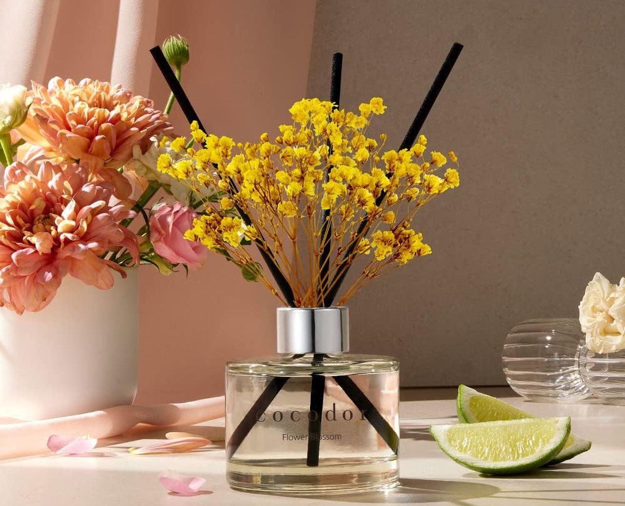 COCODOR Flower Reed Diffuser Set