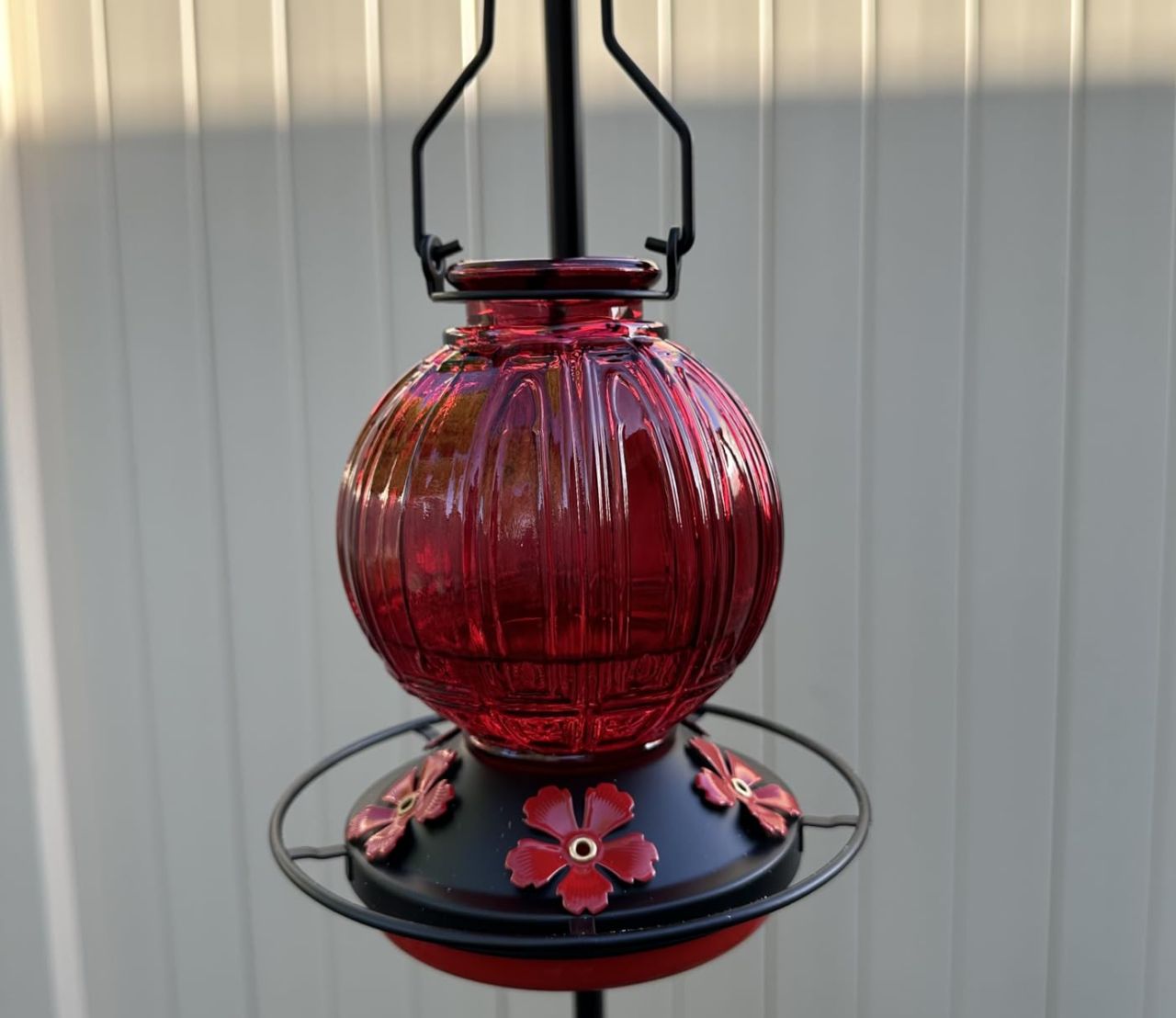 Glass Hummingbird Feeder for Outdoors Hanging