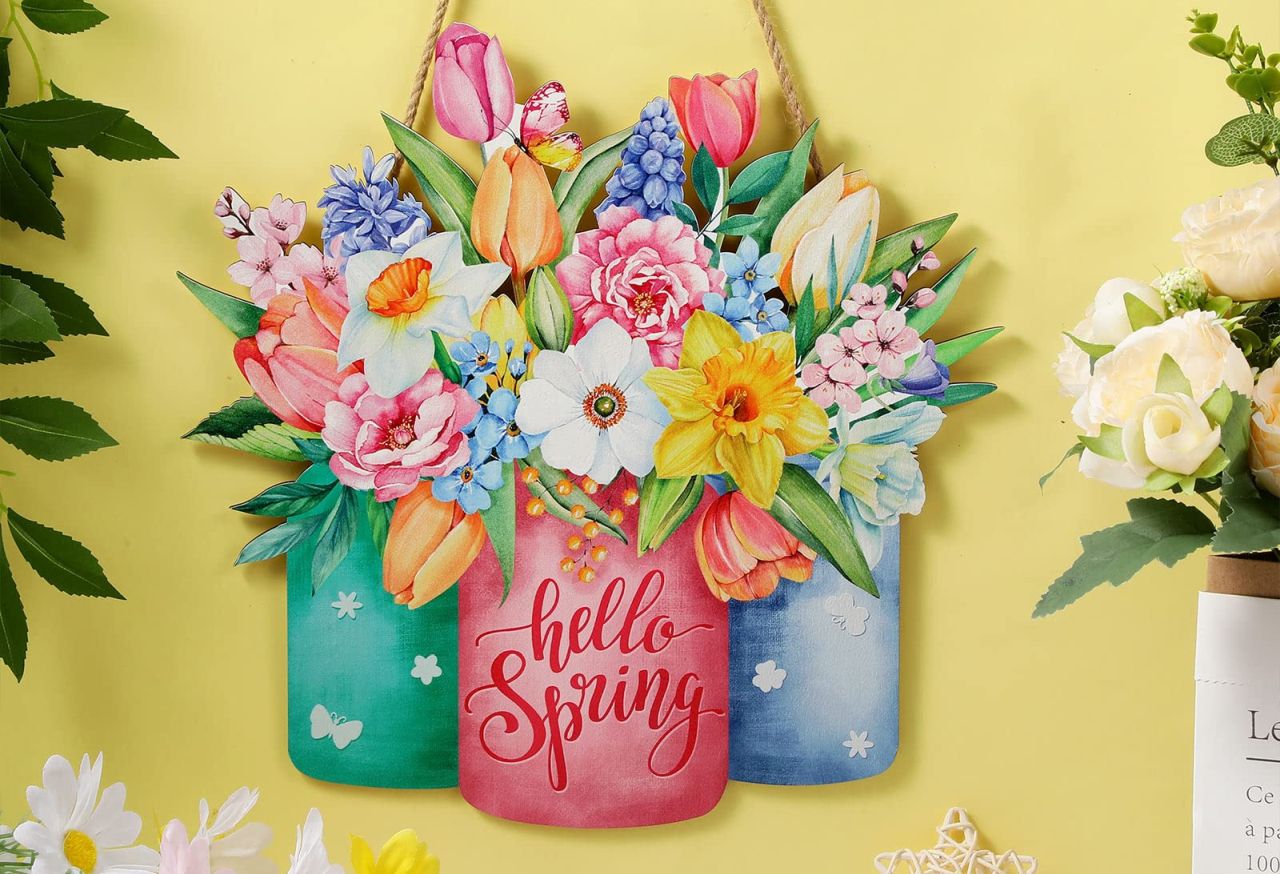 Hello Spring Door Sign