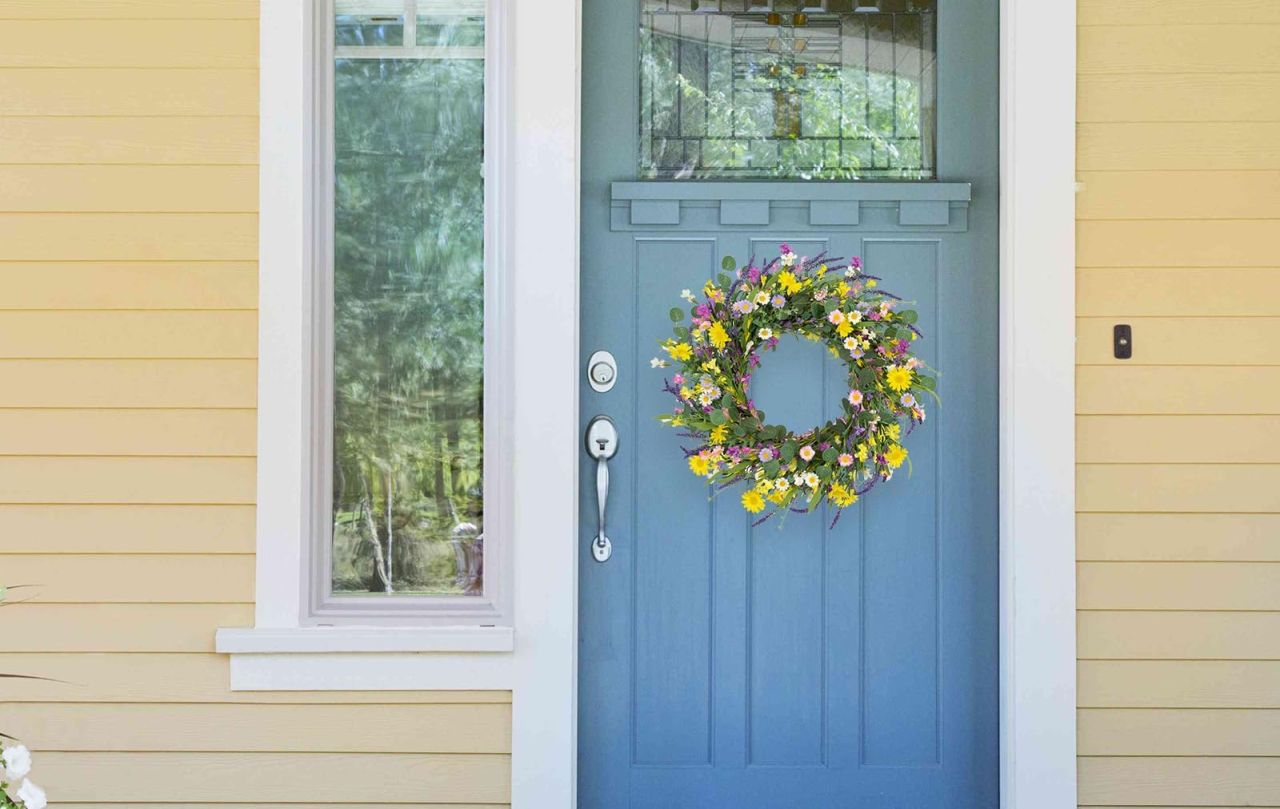 J'FLORU Spring Wreaths for Front Door