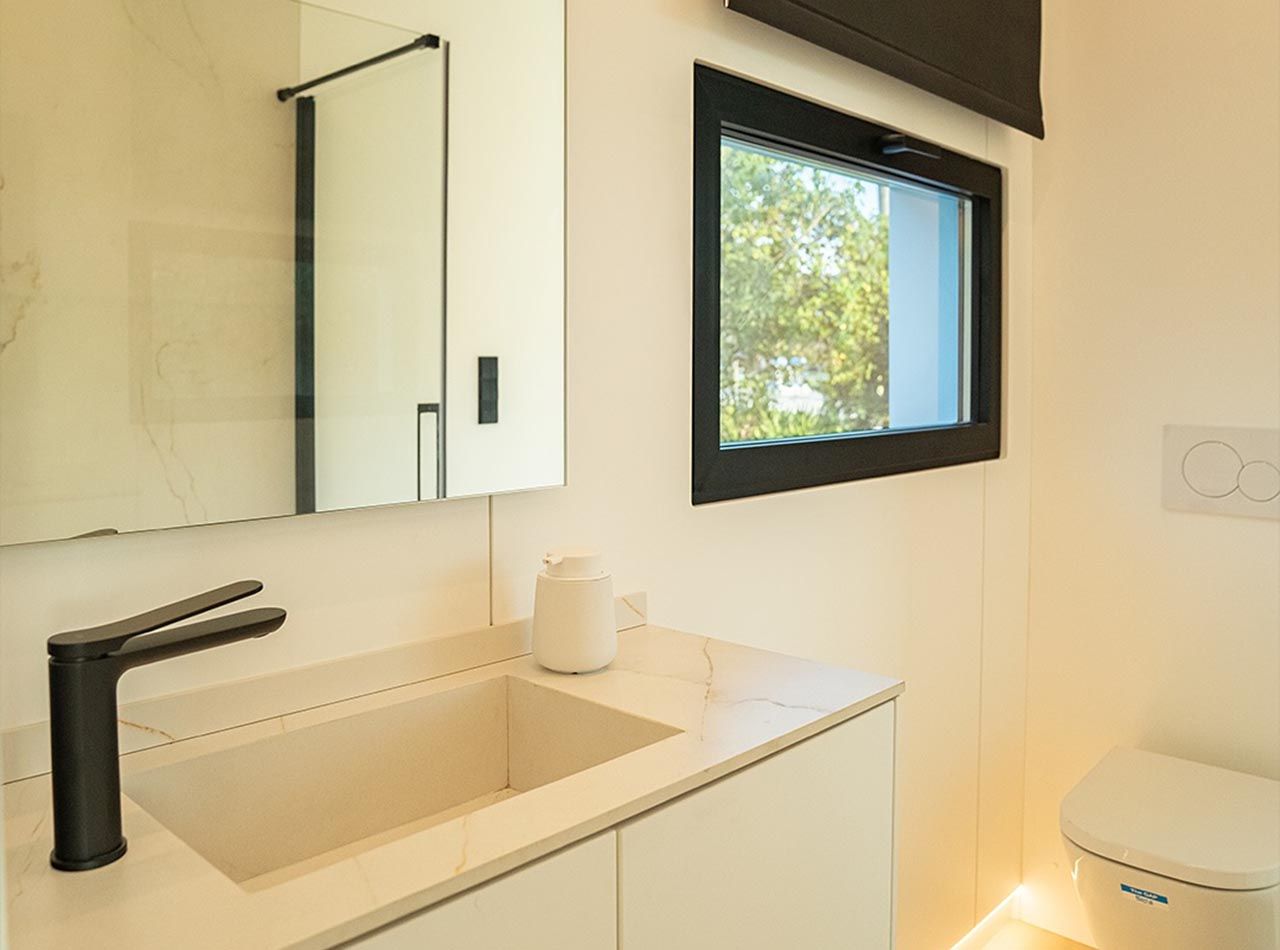 KEU Family Luxury Prefab Tiny Home From Spain - bathroom washbasin