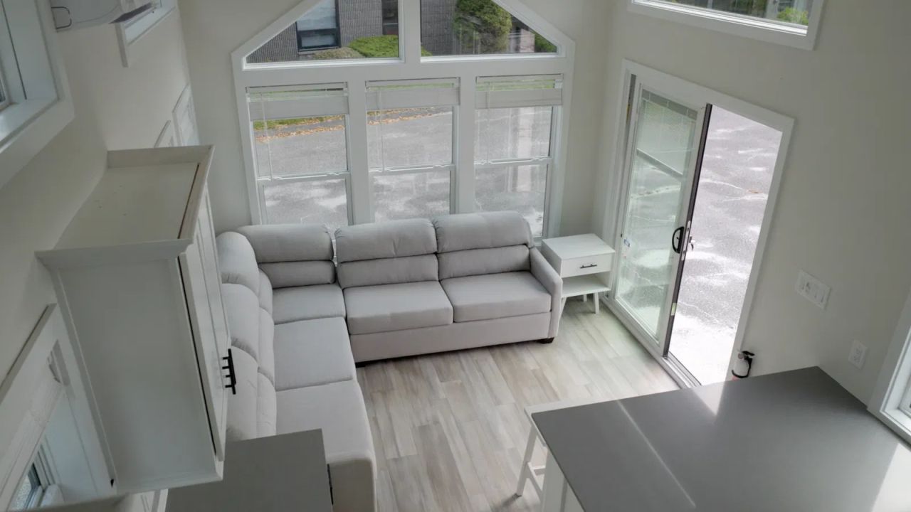 Living Room of Farmhouse Chalet tiny house