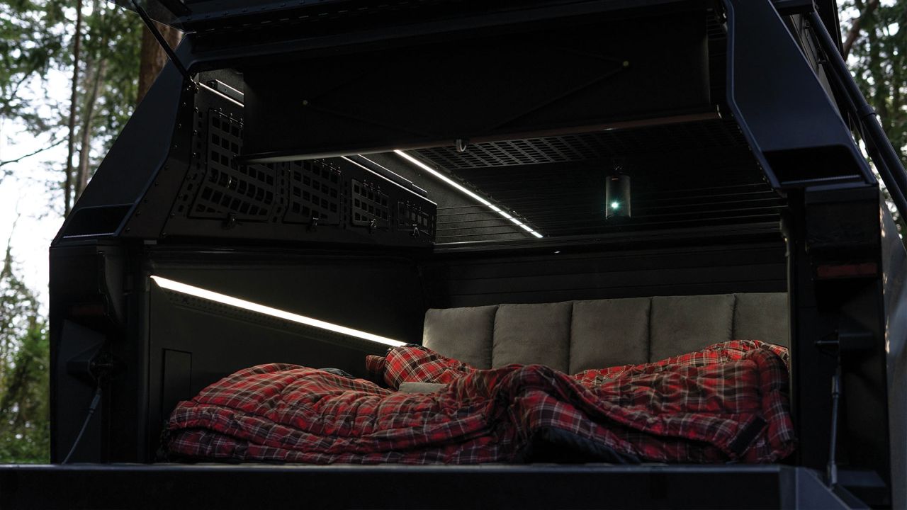 Space Campers Unveils The Cap That Lets You Sleep in Your Tesla CyberTruck