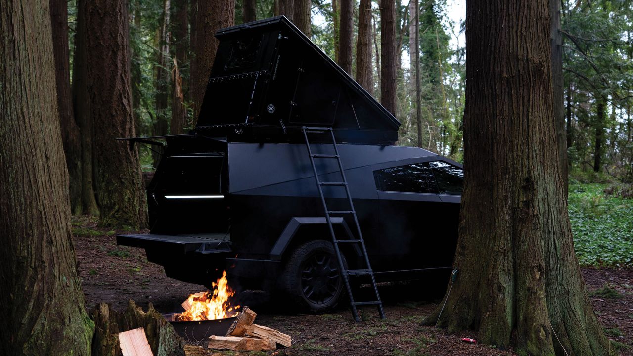 Space Campers Unveils The Cap That Lets You Sleep in Your Tesla CyberTruck