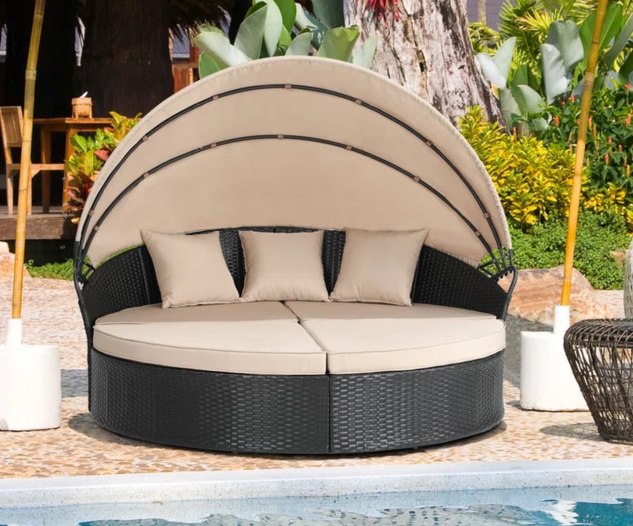 Thornton Polyethylene Wicker Outdoor Patio Daybed