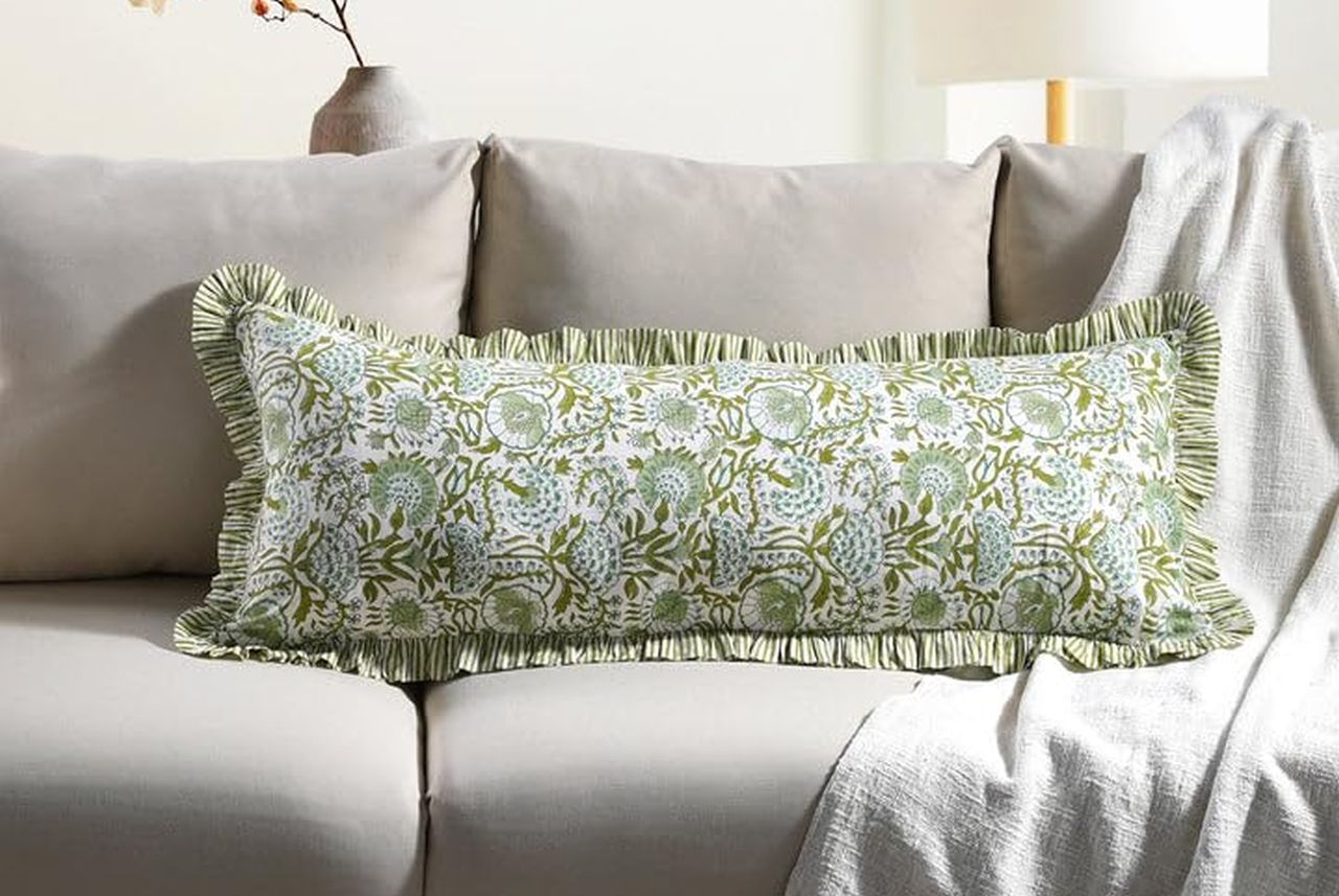 Agate Green Ruffle Sham Pillow Cover