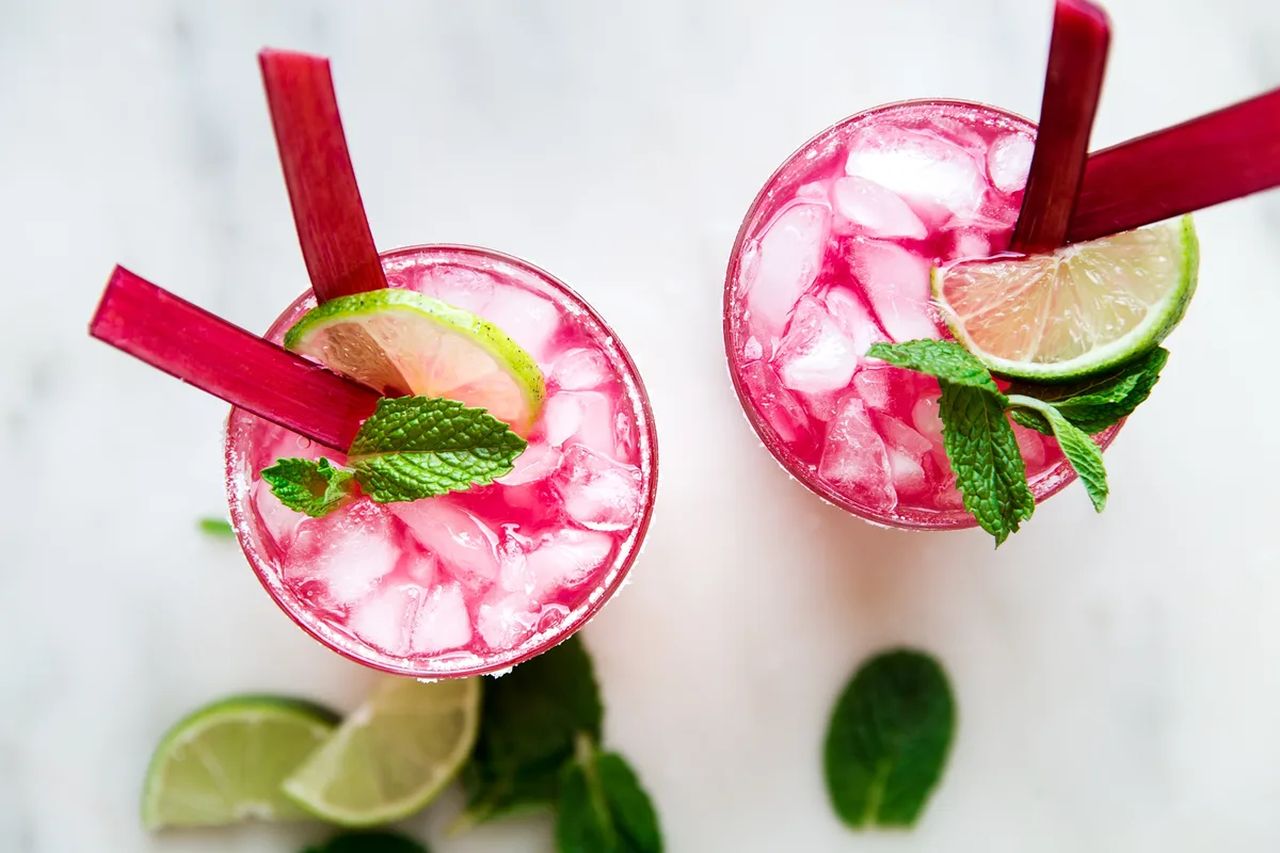 Best Spring Cocktails - Rhubarb Mint Margarita With Jalapeño Tequila