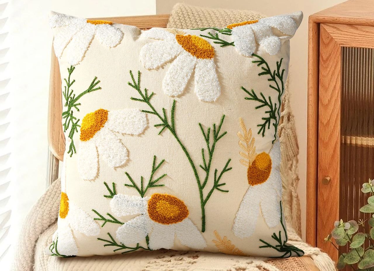 Boho Spring Throw Pillow Cover