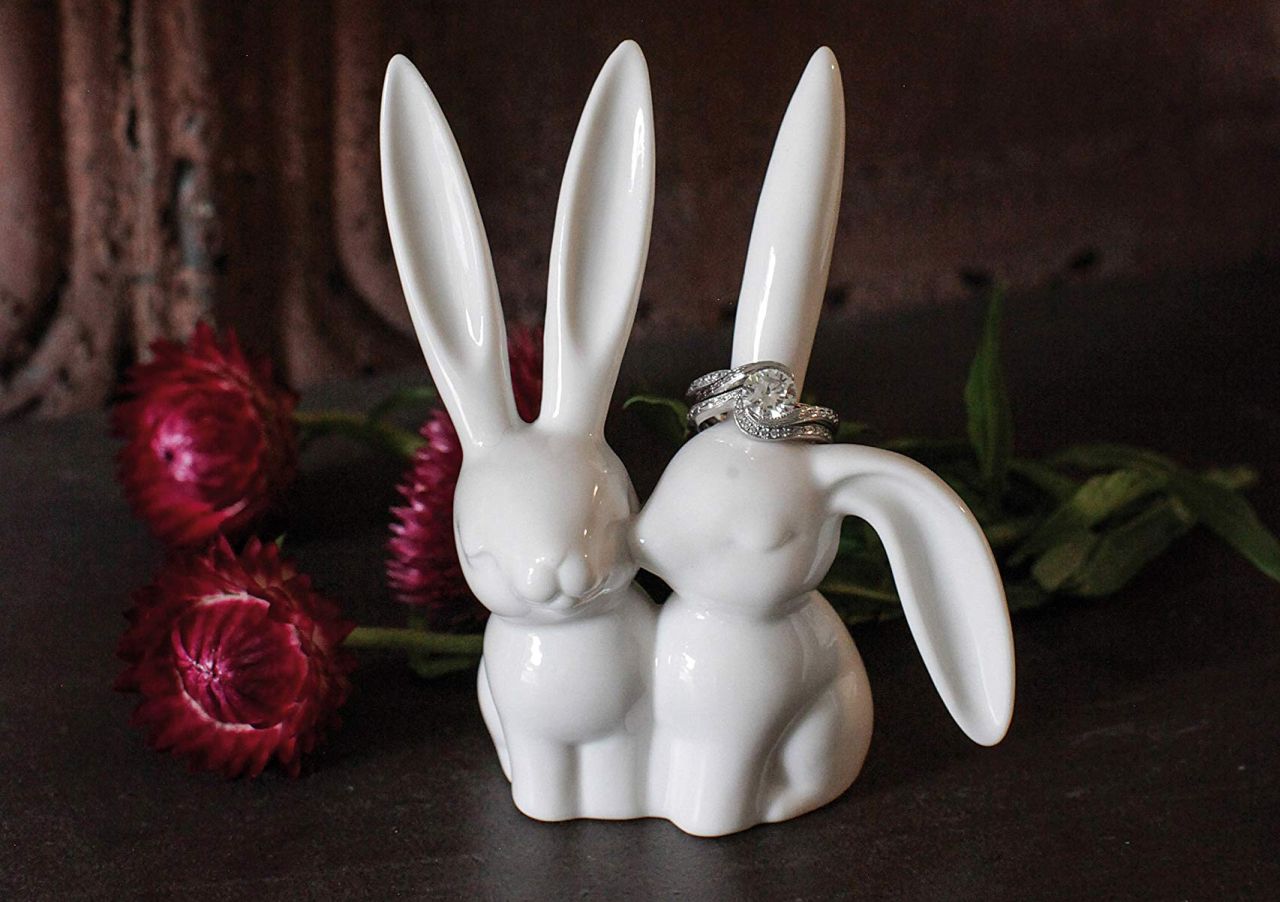 Ceramic Bunny Ring Holder
