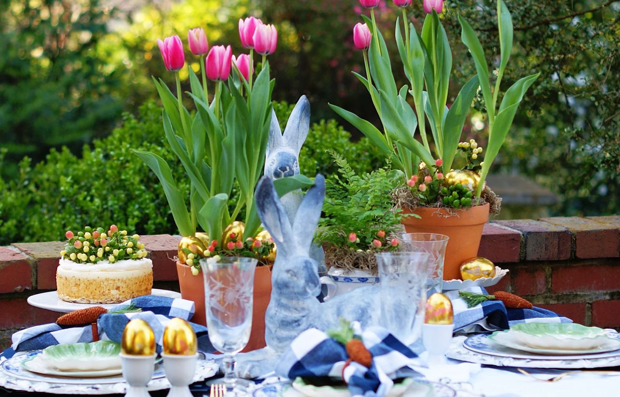 Charming Blue & White Easter Table