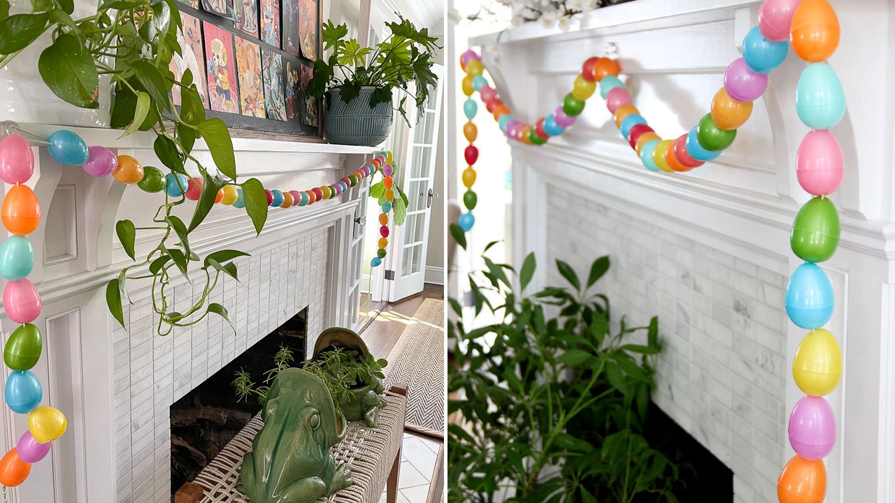DIY outdoor Easter decoration ideas - egg garland