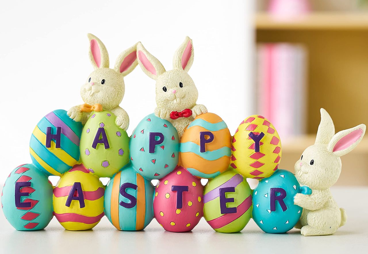 Easter Bunny Carrots Resin Centerpiece