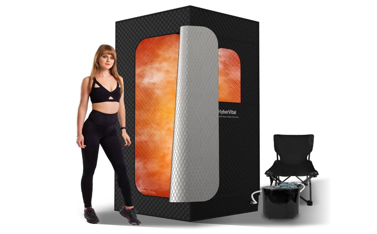 HyberVital Sauna Box – Portable Steam Sauna with 3L Steamer
