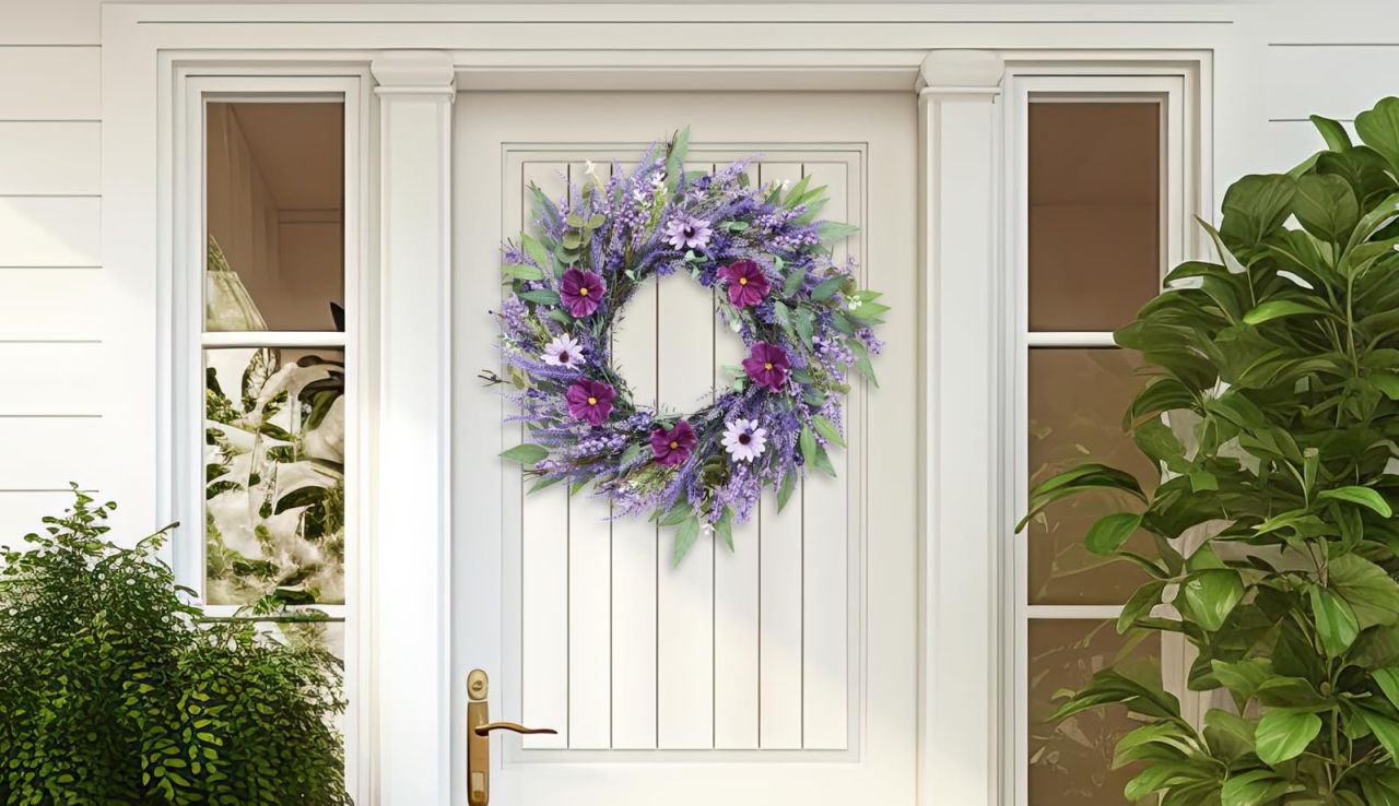 Lavender Wreaths Front Door