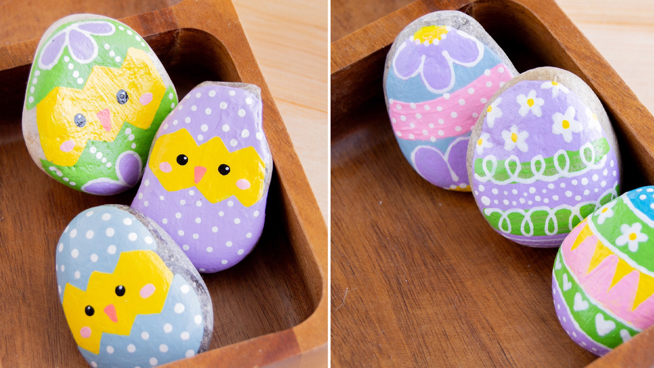 Painted Easter Rocks for Your Décor