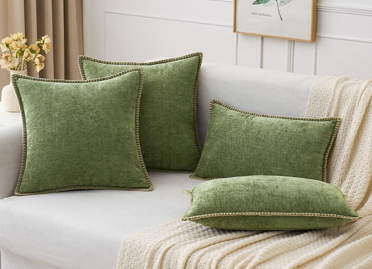 Sage Green Farmhouse Decorative Pillow Covers