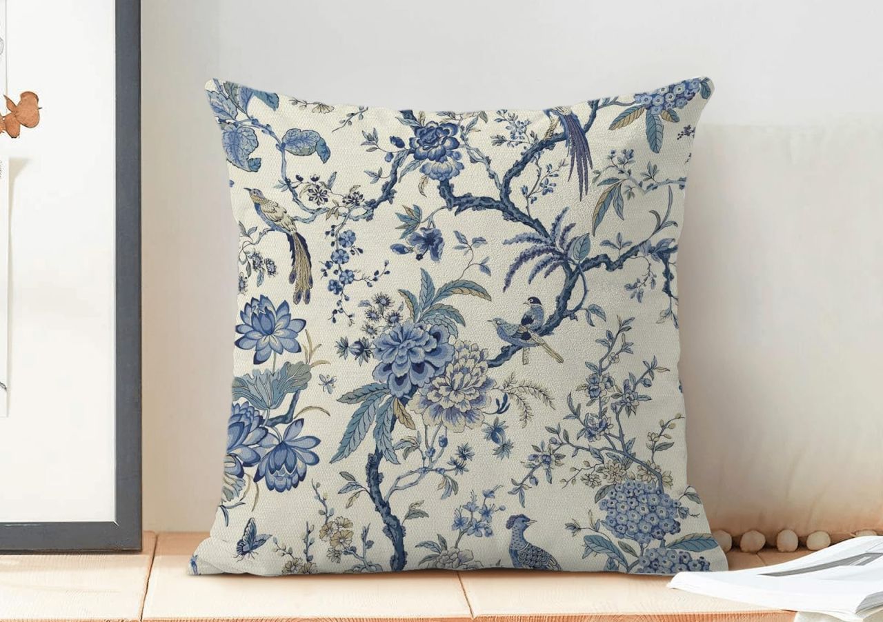 Spring Floral Birds Pillow Covers