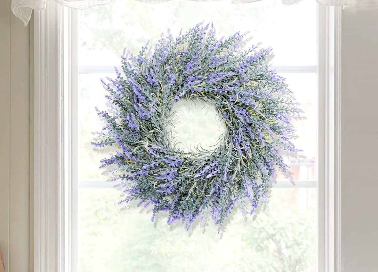 Spring Summer Lavender Door Wreath