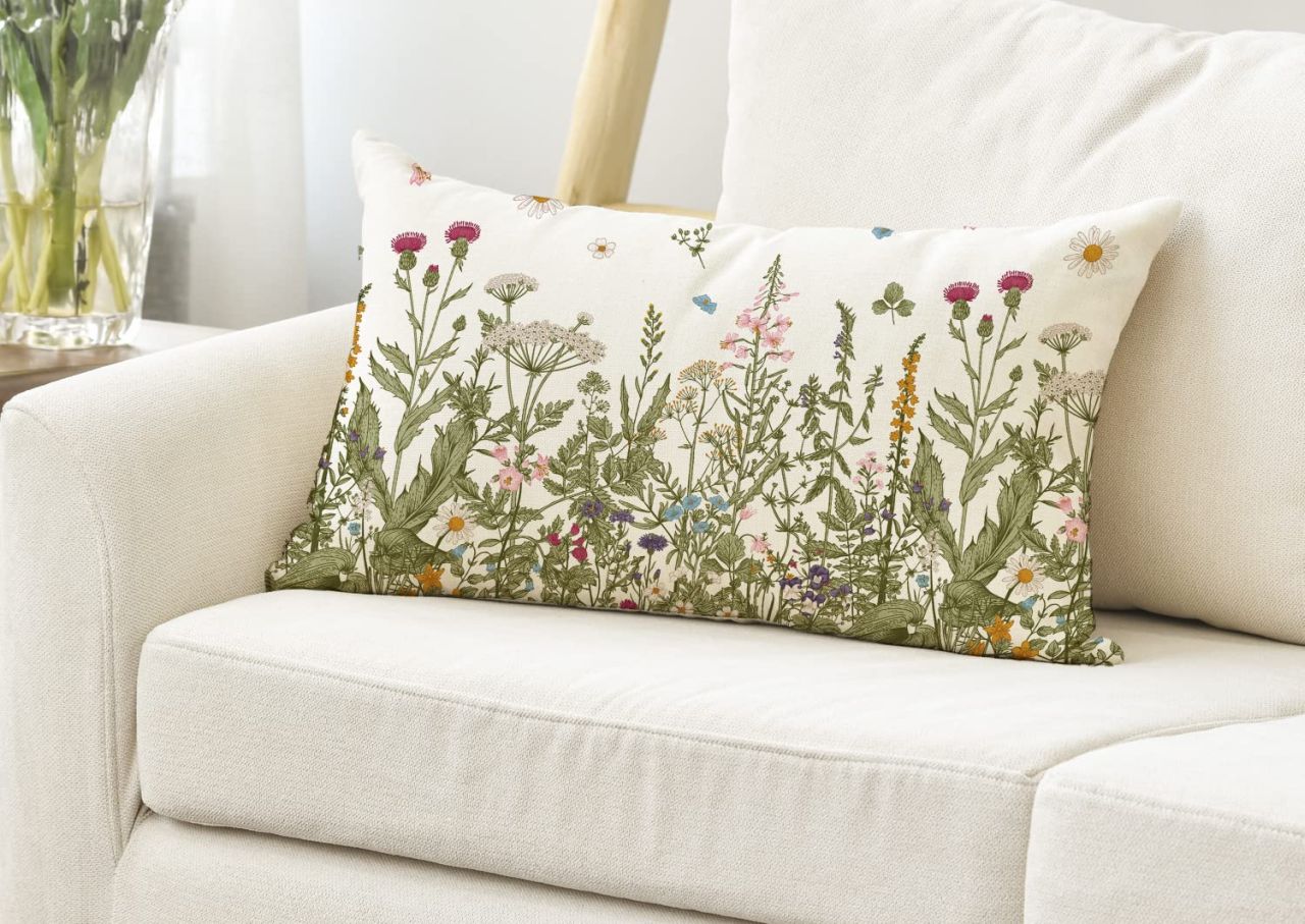 Wildflowers Fall Throw Pillow Cover