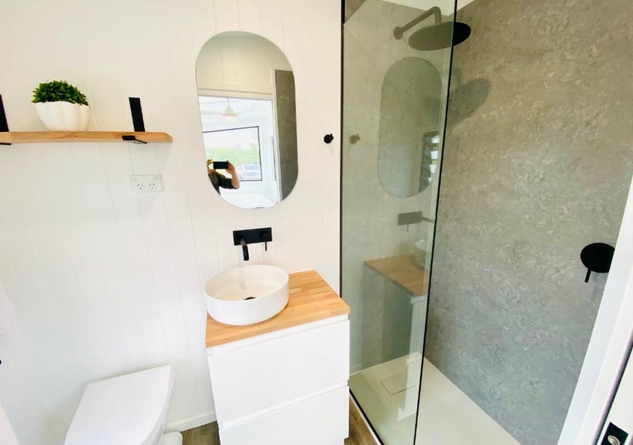 Bathroom of Sunrise Tiny House