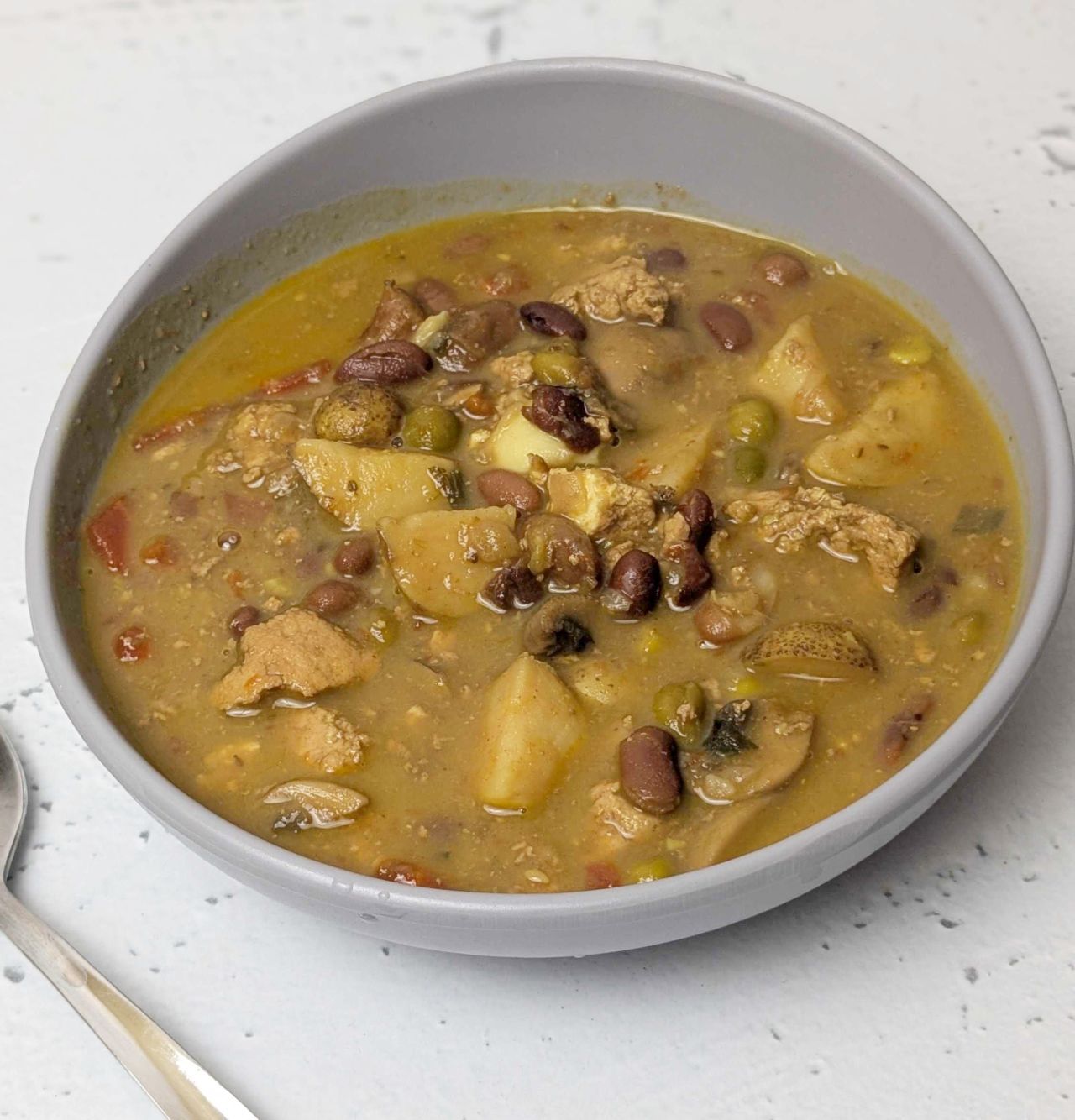 Bean stew with tofu recipe - closeup 2
