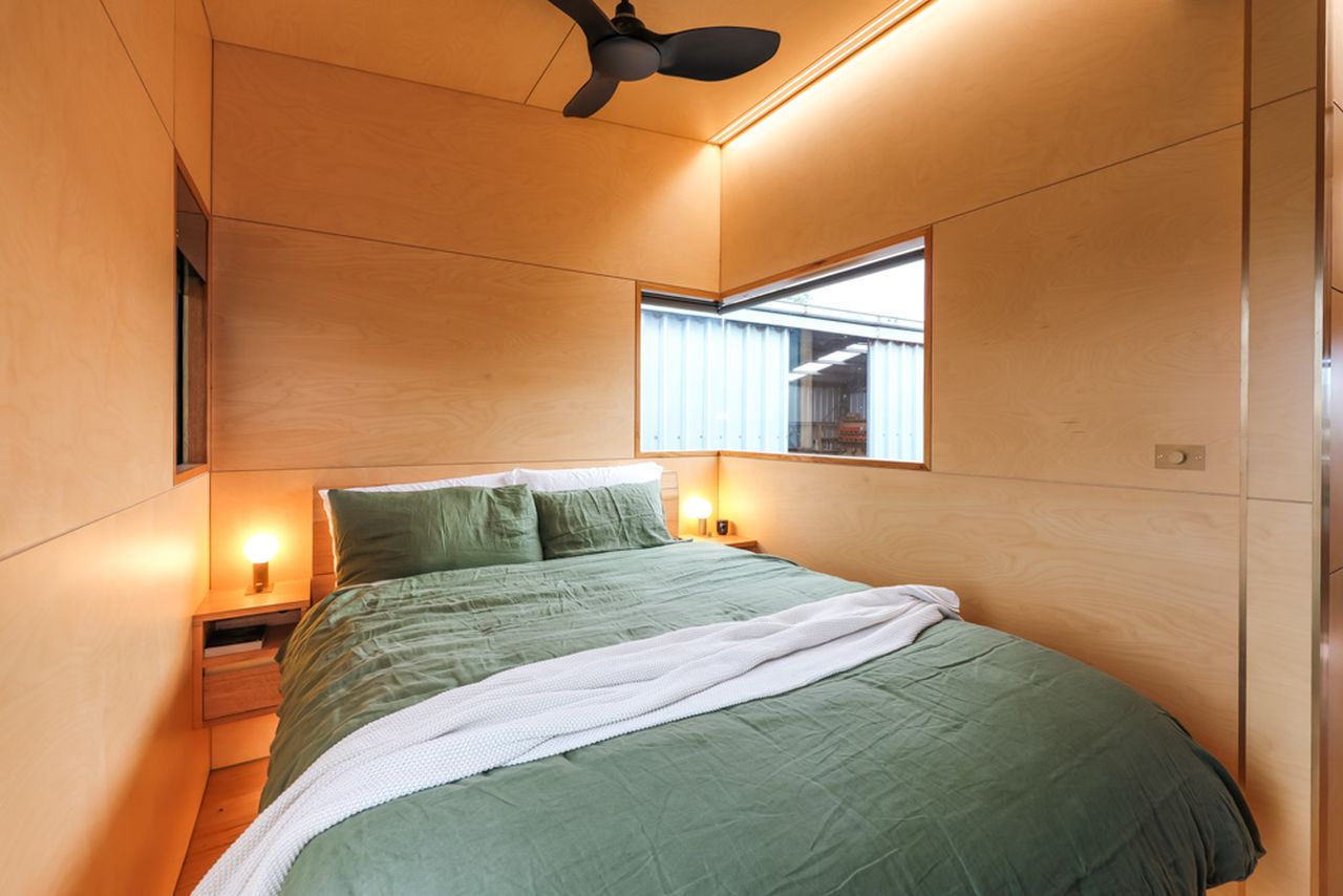 Bedroom of Two-Trailer Tiny House