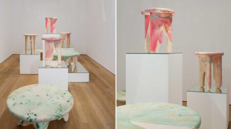 Brogan Cox and NAT MAKS -Tides Collection of Marbled Sycamore Tables