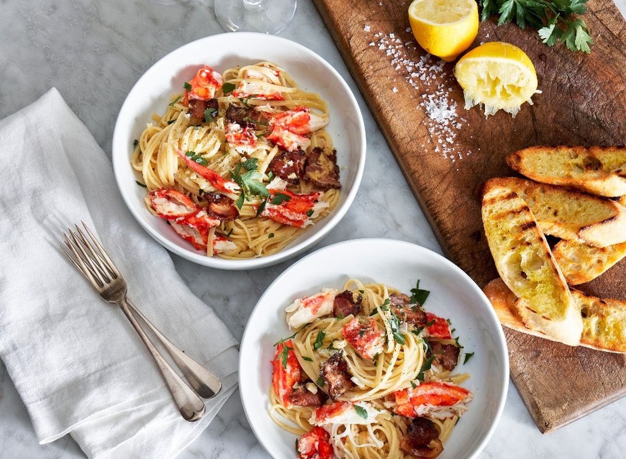 Creamy Crab & Bacon Linguine