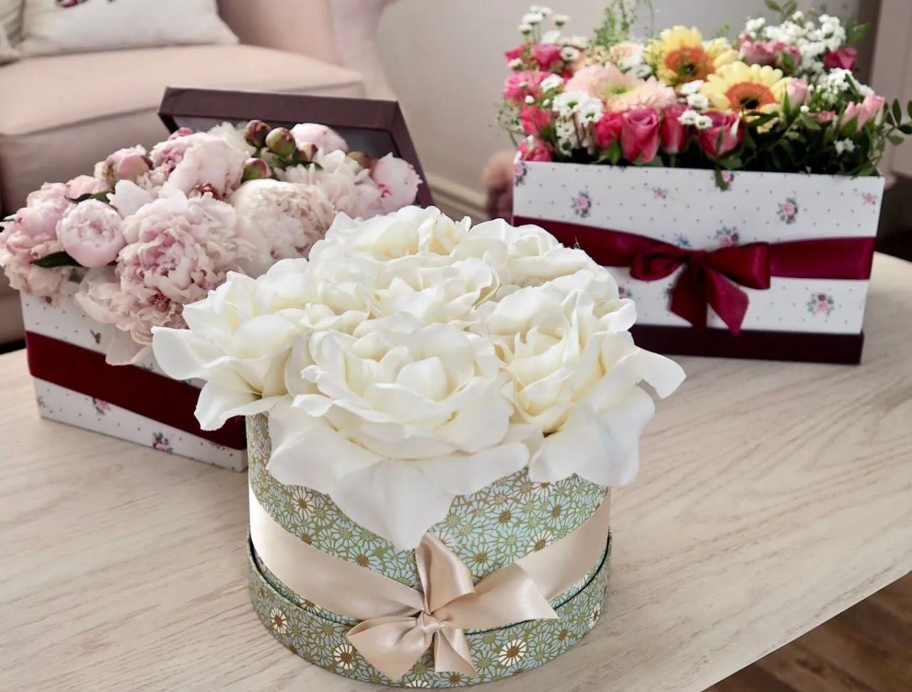 DIY Faux and Fresh Flower Bouquet Box