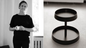 Swedish designer Jessica Signell with EVE Drink Trolley