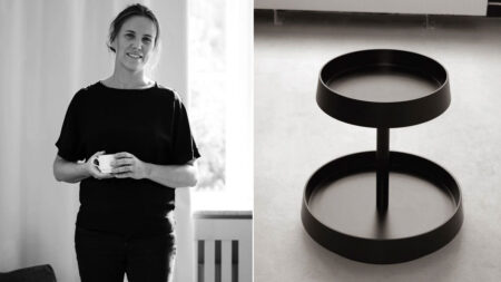 Swedish designer Jessica Signell with EVE Drink Trolley