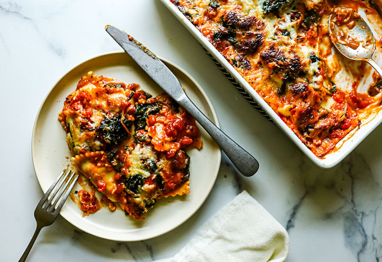 Easy Spinach Ravioli Bake