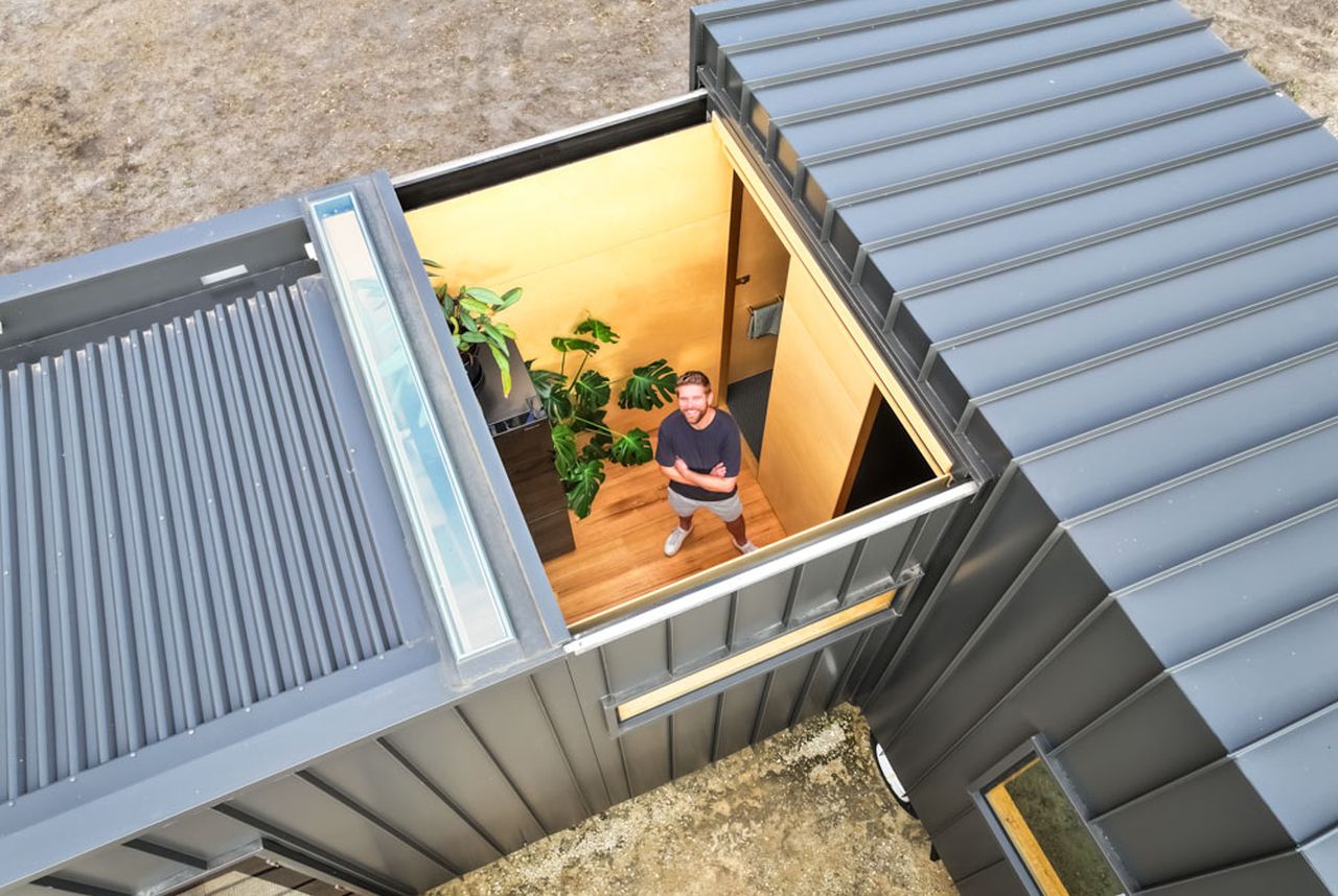 Exterior of Two-Trailer Tiny House- 1