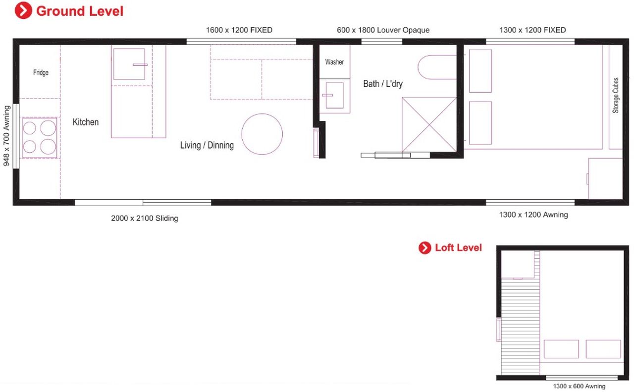 Floor Plan of Galassia Tiny House