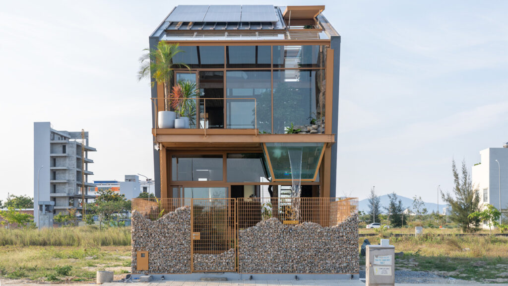 Ga.o House by 85 Design in Hòa Hảiin Vietnam Features Waterfall and Pool for Microclimate