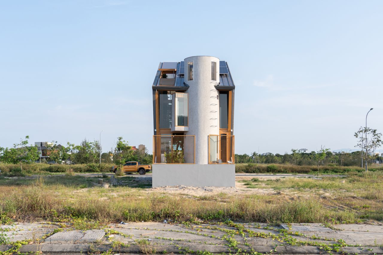 Ga.o House by 85 Design in Hòa Hảiin Vietnam Features Waterfall and Pool for Microclimate