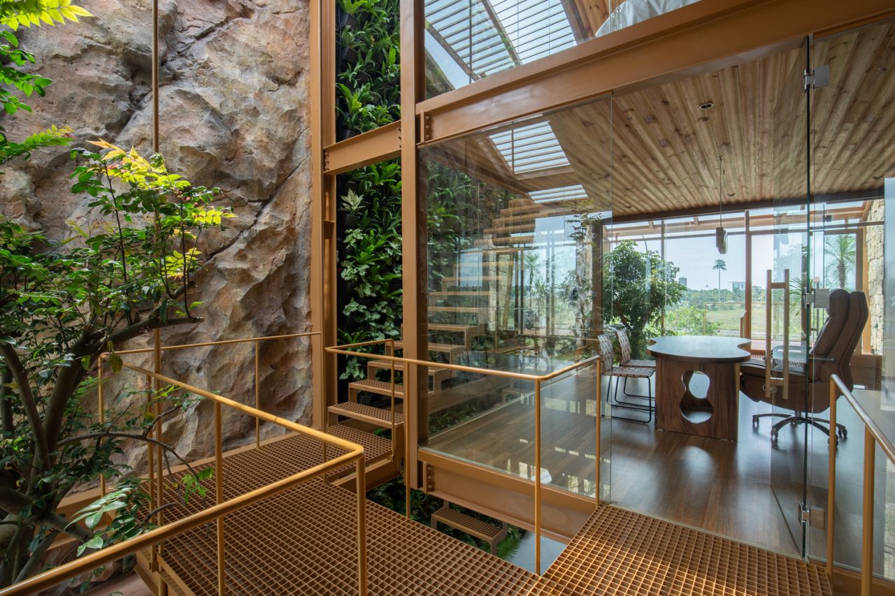 Ga.o House by 85 Design in Hòa Hảiin Vietnam Features Waterfall and Pool for Microclimate