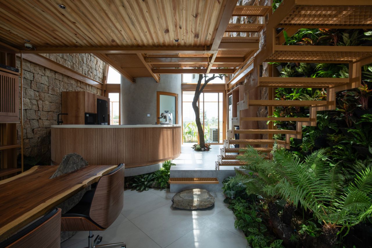 Ga.o House by 85 Design in Hòa Hảiin Vietnam Features Waterfall and Pool for Microclimate