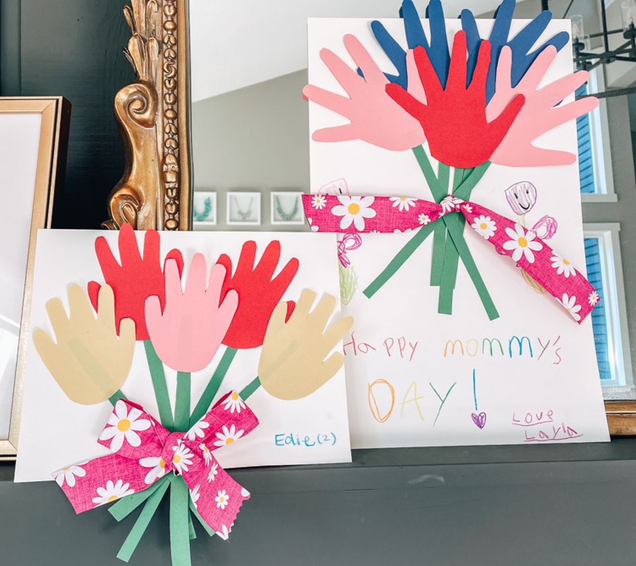 Handprint bouquet for Mother’s Day