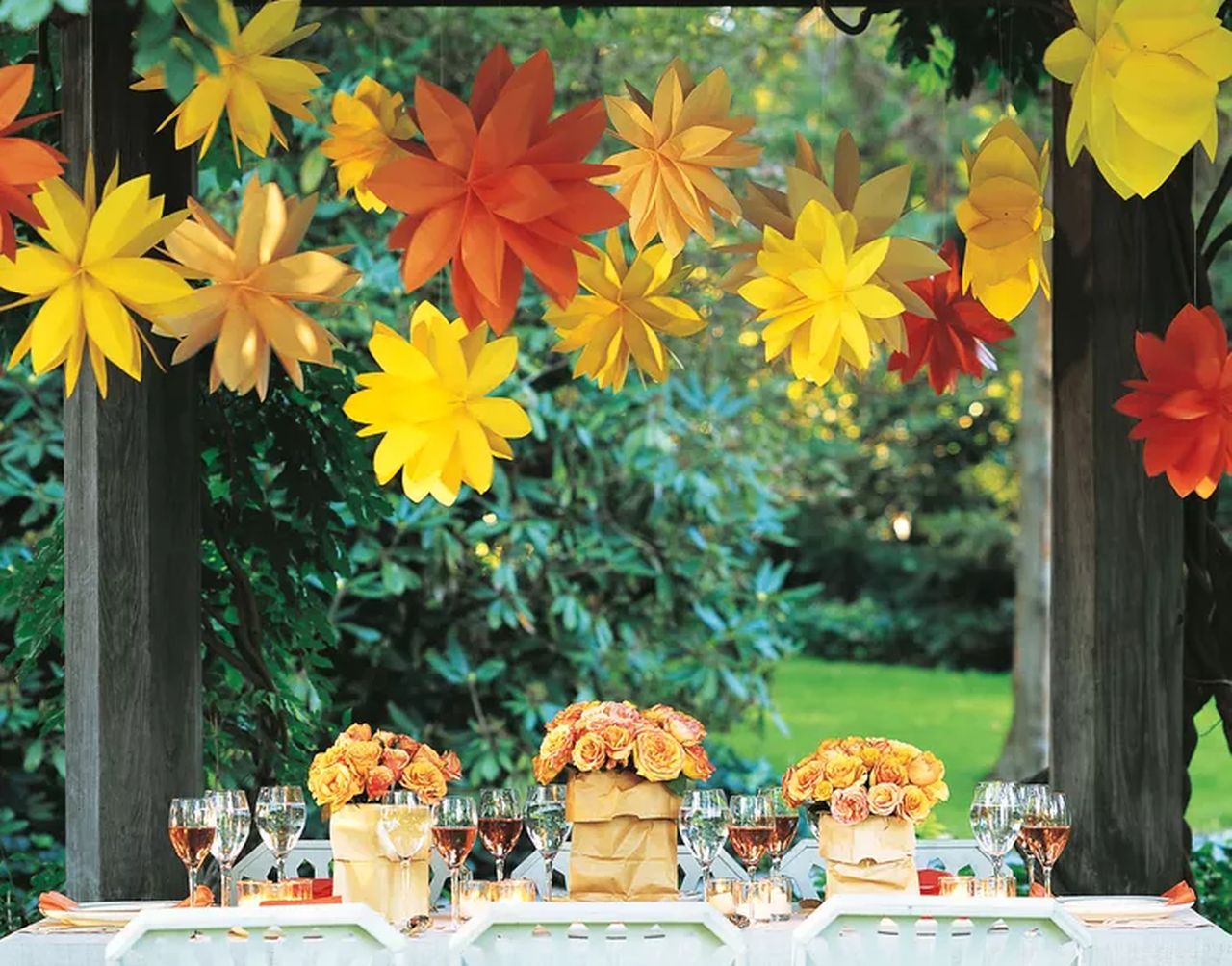 Hanging Paper Flower Decoration for Pop of Color