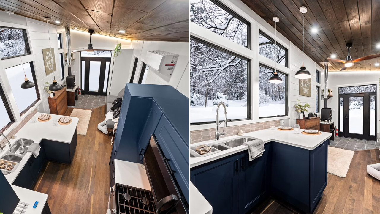 Kitchen and Living area of Retirement Retreat Tiny House