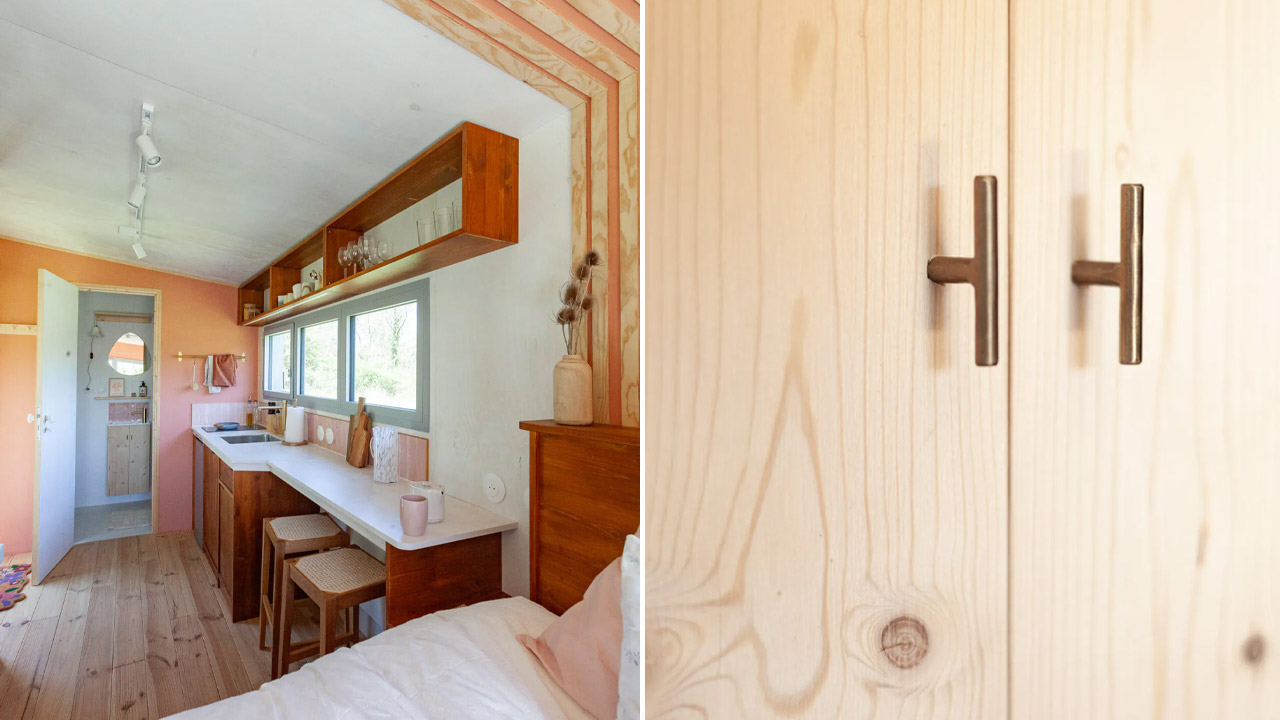 Kitchen of Botanical Feather Hut Tiny House