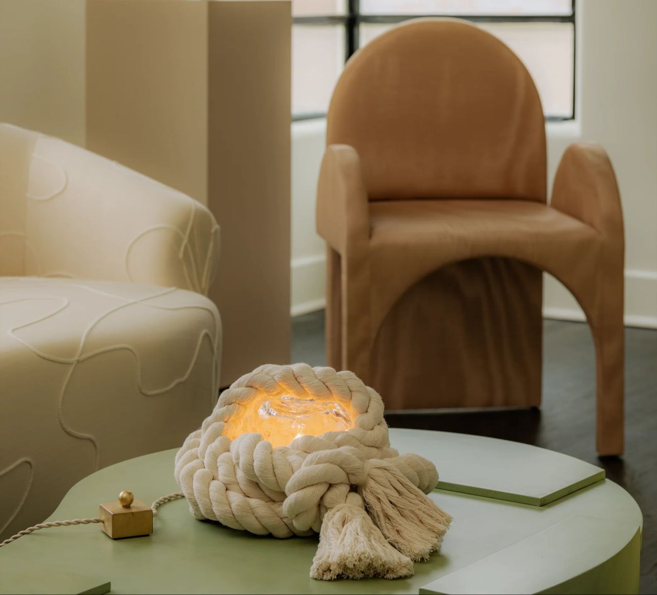 Knotty natural cotton rope Lamps by Cuff Studio at NYCxDesign