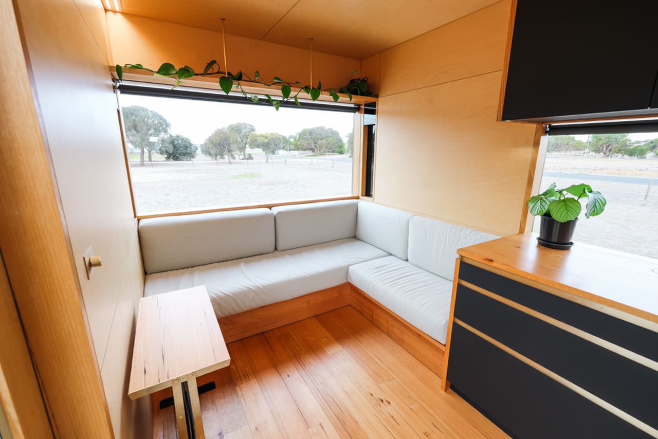 Living Area of Two-Trailer Tiny House