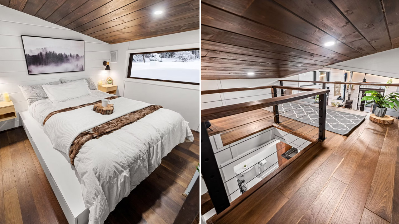 Loft Bedroom and Attic of Retirement Retreat Tiny House