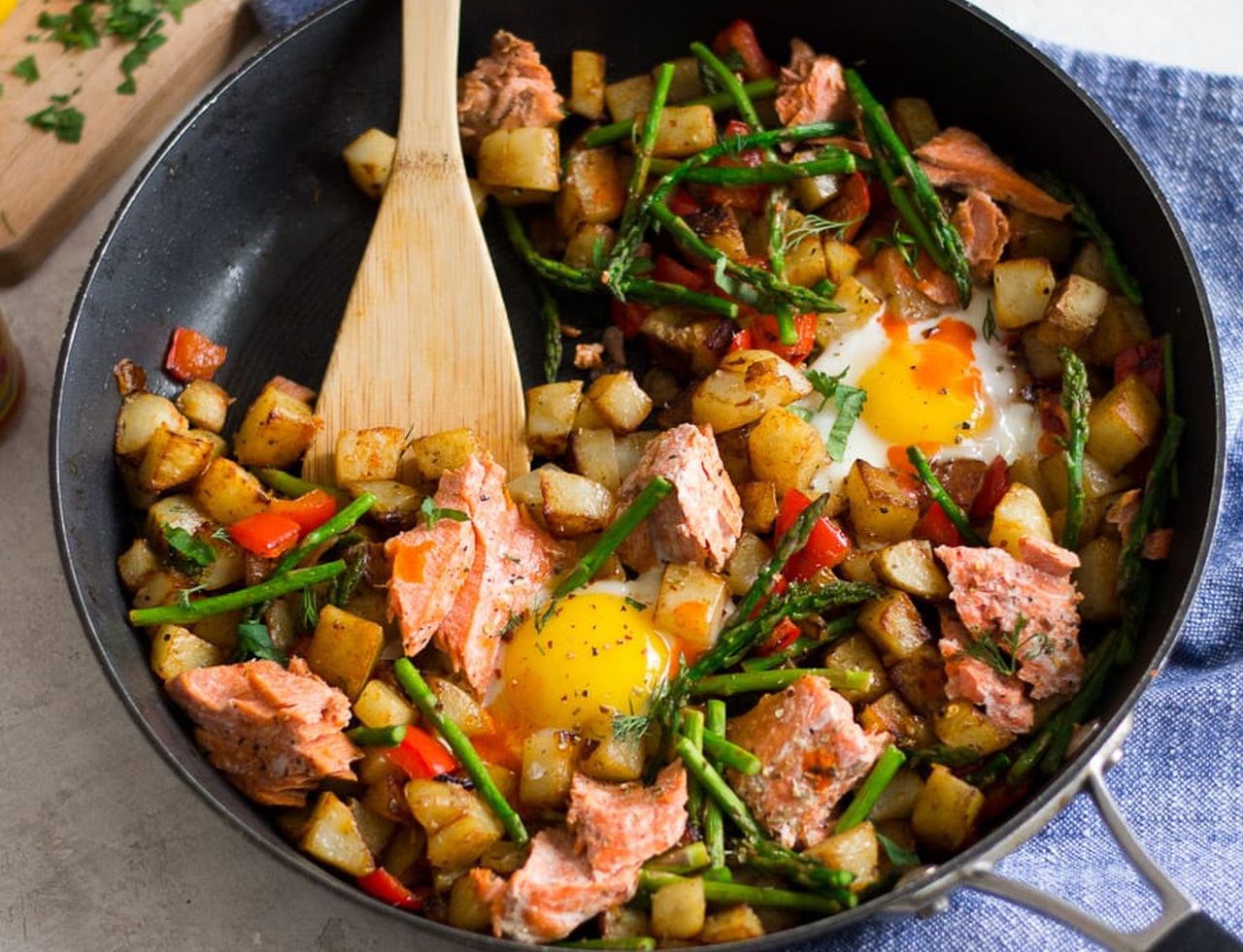 Mother's Day Breakfast Recipes - Salmon Hash With Eggs