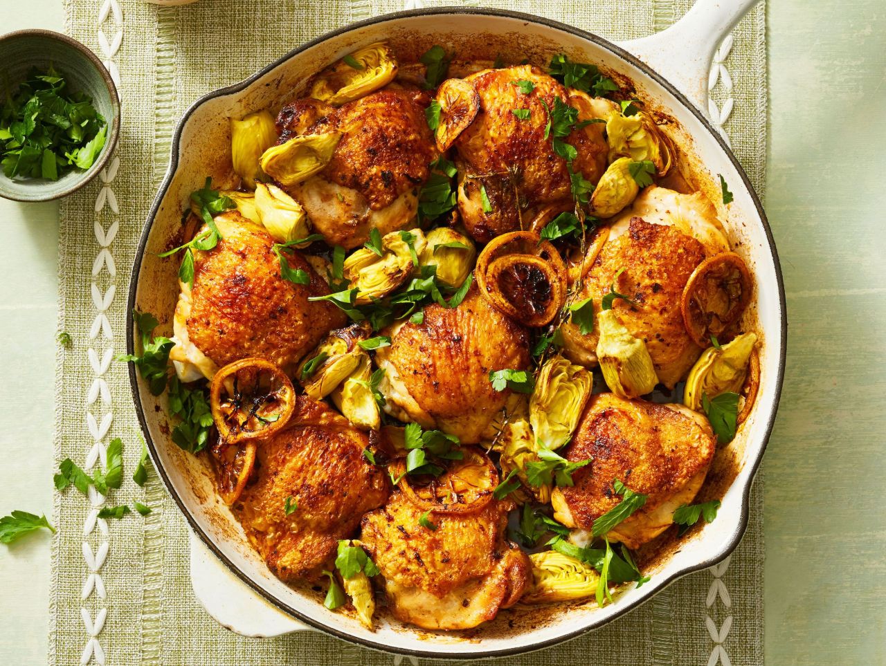 Mother’s Day Dinner Mains - Skillet Chicken and Artichoke
